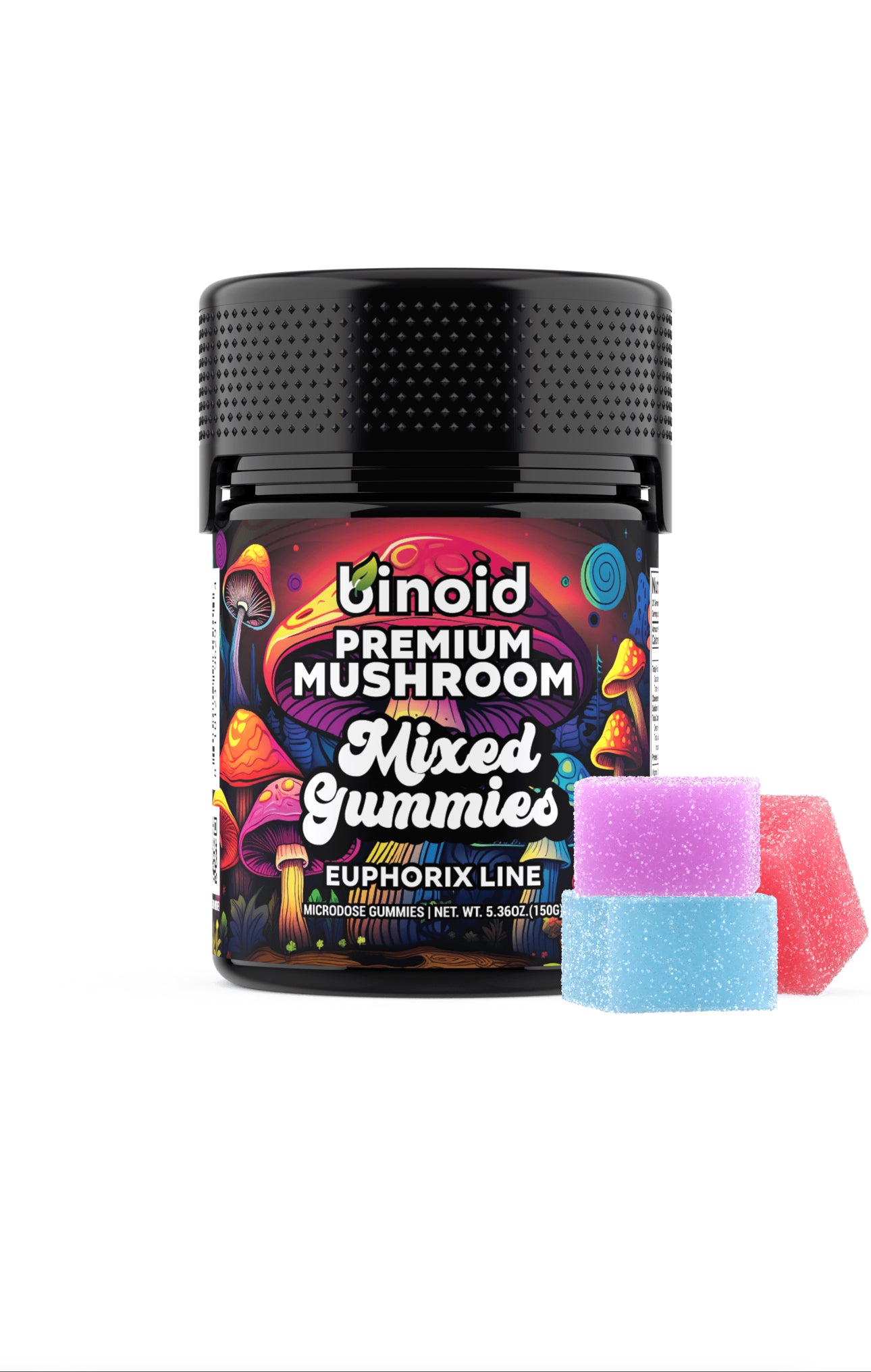 Binoid Premium Mushroom Gummies with THC- Euphorix Line- 20 Count