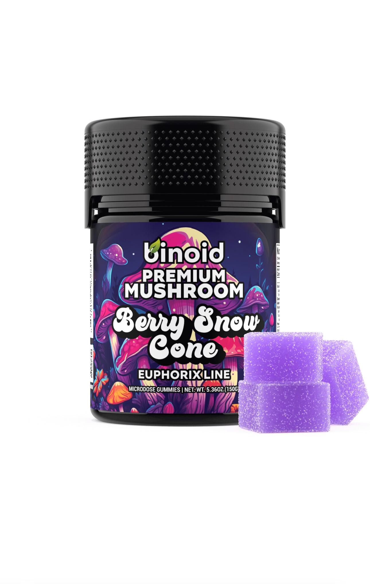 Binoid Premium Mushroom Gummies with THC- Euphorix Line- 20 Count